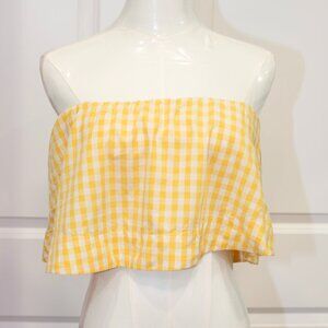 Wilfred Yellow Gingham Smocked Tube Top – Size S